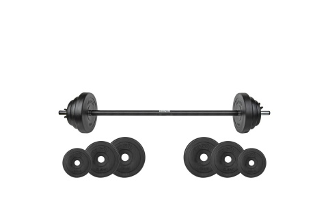 SZTANGA I TALERZE ZESTAW DO TRENINGU SIŁOWEGO I FITNESS - 20 KG /VIRTUFIT