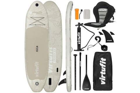 DESKA SUP PIASKOWY BEŻ - Z SIEDZENIEM, AKCESORIAMI I TORBĄ - CRUISER 305 /VIRTUFIT