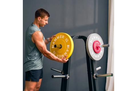 STOJAK NA GRYFY I OBCIĄŻENIA OLIMPIJSKIE MAXIMUM PRO /HAMMER