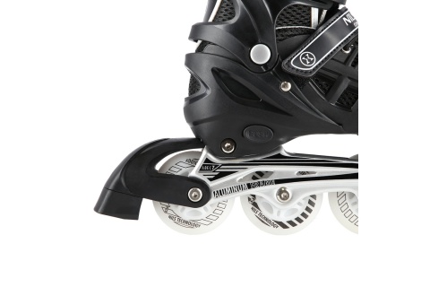 ŁYŻWOROLKI REGULOWANE CZARNE 4W1 ŚWIECĄCE KÓŁKA LED NH10905 ROZM. M (35-38) /NILS