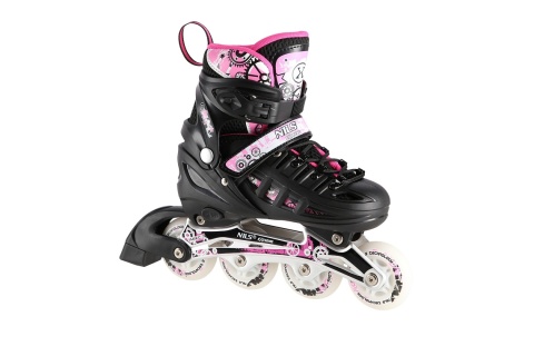 ŁYŻWOROLKI REGULOWANE RÓŻOWE 4W1 ŚWIECĄCE KÓŁKA LED NH10905 ROZM. L (39-42) /NILS