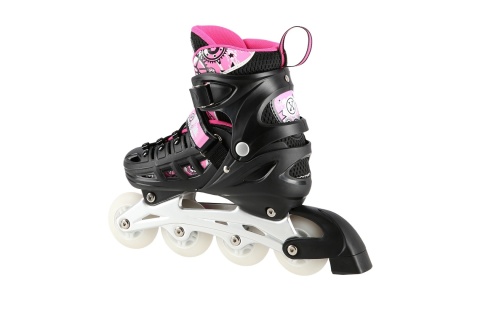 ŁYŻWOROLKI REGULOWANE RÓŻOWE 4W1 ŚWIECĄCE KÓŁKA LED NH10905 ROZM. L (39-42) /NILS