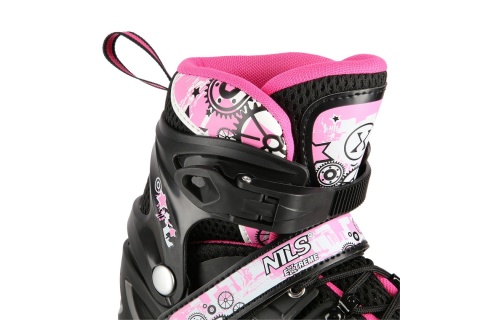 ŁYŻWOROLKI REGULOWANE RÓŻOWE 4W1 ŚWIECĄCE KÓŁKA LED NH10905 ROZM. M (35-38) /NILS