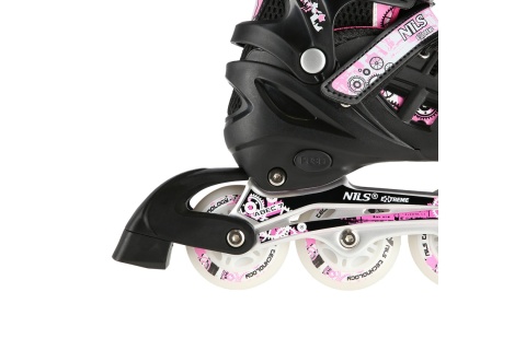 ŁYŻWOROLKI REGULOWANE RÓŻOWE 4W1 ŚWIECĄCE KÓŁKA LED NH10905 ROZM.S (31-34) /NILS