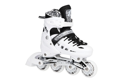 ŁYŻWOROLKI REGULOWANE BIAŁE 4W1 ŚWIECĄCE KÓŁKA LED NH10905 ROZM. L (39-42) /NILS