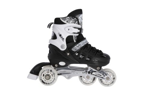 ŁYŻWOROLKI REGULOWANE 4W1 CZARNE NH10905 ROZM. L (39-42) /NILS