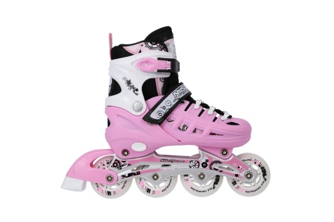 ŁYŻWOROLKI REGULOWANE 4W1 RÓŻOWE NH10905 ROZM. L (39-42) /NILS