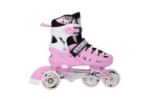 ŁYŻWOROLKI REGULOWANE 4W1 RÓŻOWE NH10905 ROZM. L (39-42) /NILS