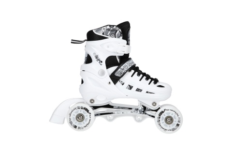 ŁYŻWOROLKI REGULOWANE BIAŁE 4W1 ŚWIECĄCE KÓŁKA LED NH10905 ROZM. M (35-38) /NILS