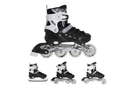 ŁYŻWOROLKI REGULOWANE 4W1 CZARNE NH10905 ROZM. M (35-38) /NILS