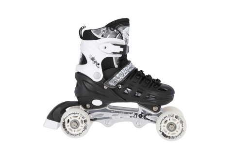 ŁYŻWOROLKI REGULOWANE 4W1 CZARNE NH10905 ROZM. S (31-34) /NILS