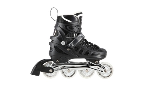 ŁYŻWOROLKI REGULOWANE CZARNE 4W1 ŚWIECĄCE KÓŁKA LED NH10905 ROZM. L (39-42) /NILS