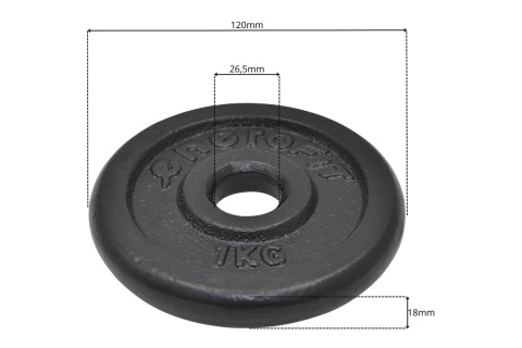 OBCIĄŻENIE ŻELIWNE FI26,5 1KG BLK /ENERO